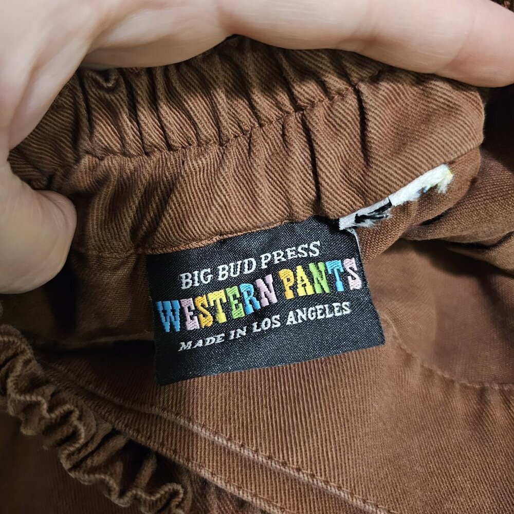 Big Bud Press Western Pants Burnt Terracotta Wide Leg Cotton Pintuck 5XL Petite - Picture 10 of 12